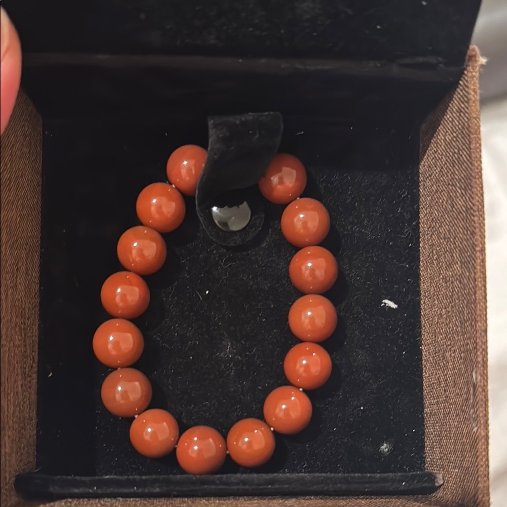Elegant Orange Beaded Bracelet
